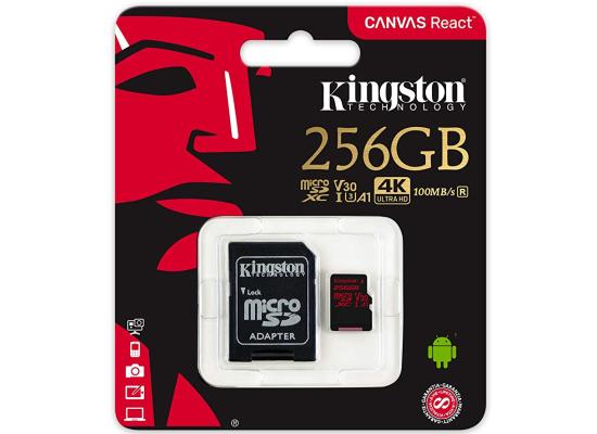 Kingston Canvas React 256GB CL10 UHS-I U3 Micro SDXC 